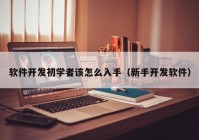 软件开发初学者该怎么入手（新手开发软件）