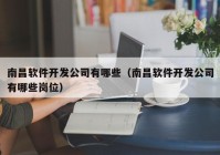 南昌软件开发公司有哪些（南昌软件开发公司有哪些岗位）