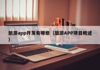 旅游app开发有哪些（旅游APP项目概述）