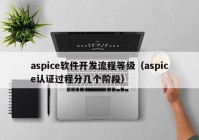 aspice软件开发流程等级（aspice认证过程分几个阶段）