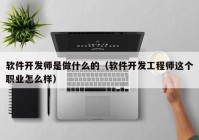 软件开发师是做什么的（软件开发工程师这个职业怎么样）